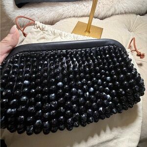 cult gaia Black Beaded Clutch